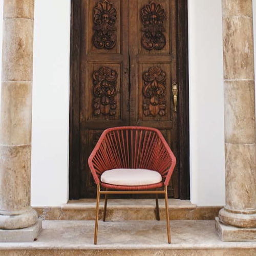 Silla de jardin Ensenada con armazón de aluminio y cuerda de poliester