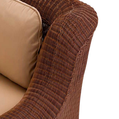 Detalle el tejido sintetico marca Viro de un sillón Vigoleno